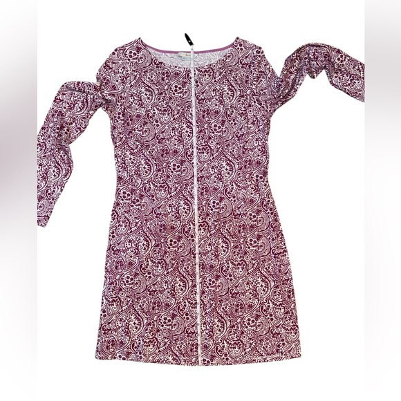 Boden Paisley Mia Tunic Dress Size 6R Berry Colored - Picture 4 of 6